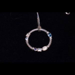 David Yurman cable necklace - gemstone & diamonds